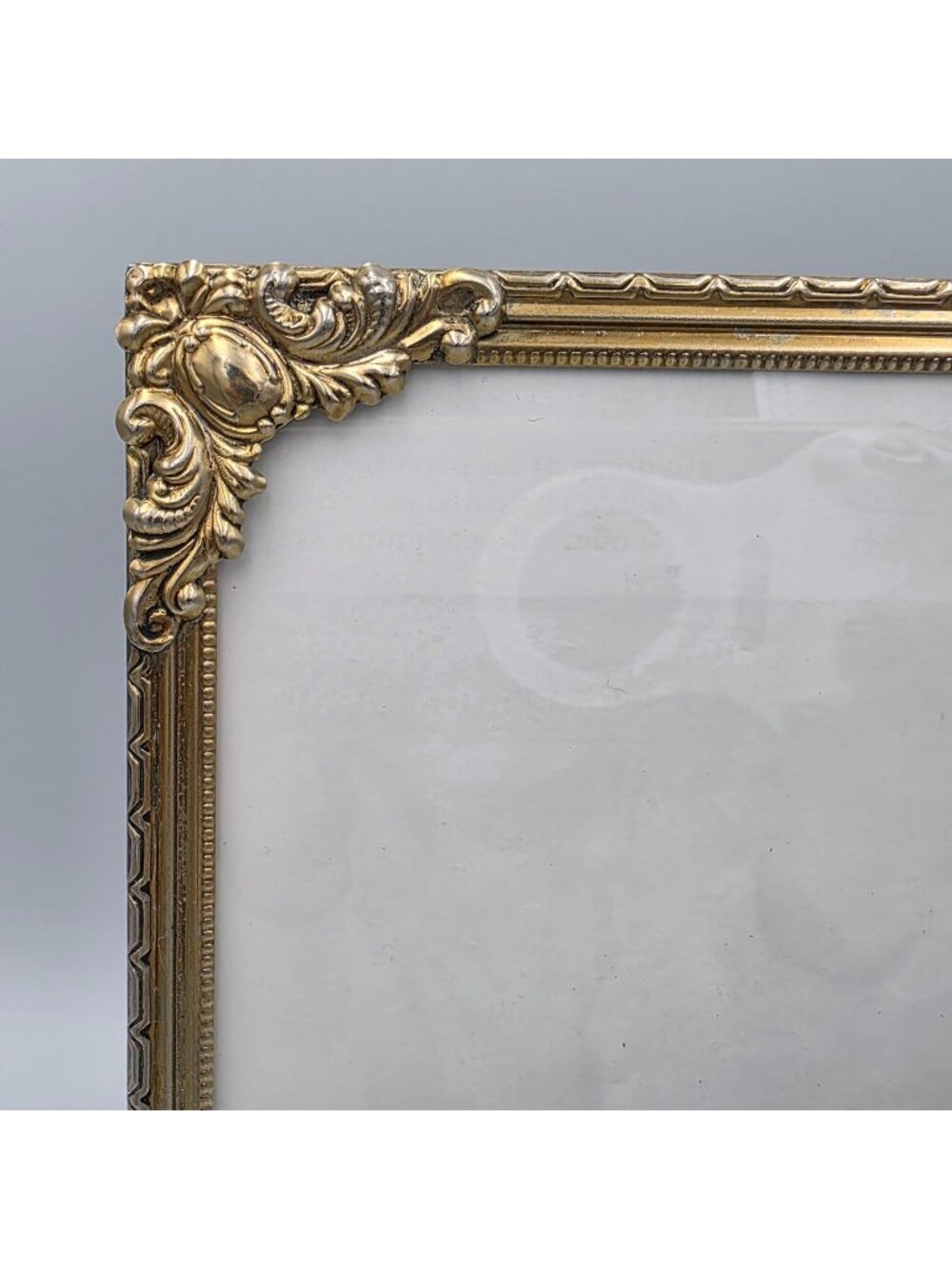 Vintage Gold Ornate Metal Picture Frame With Floral Corner Details 8" x 10"